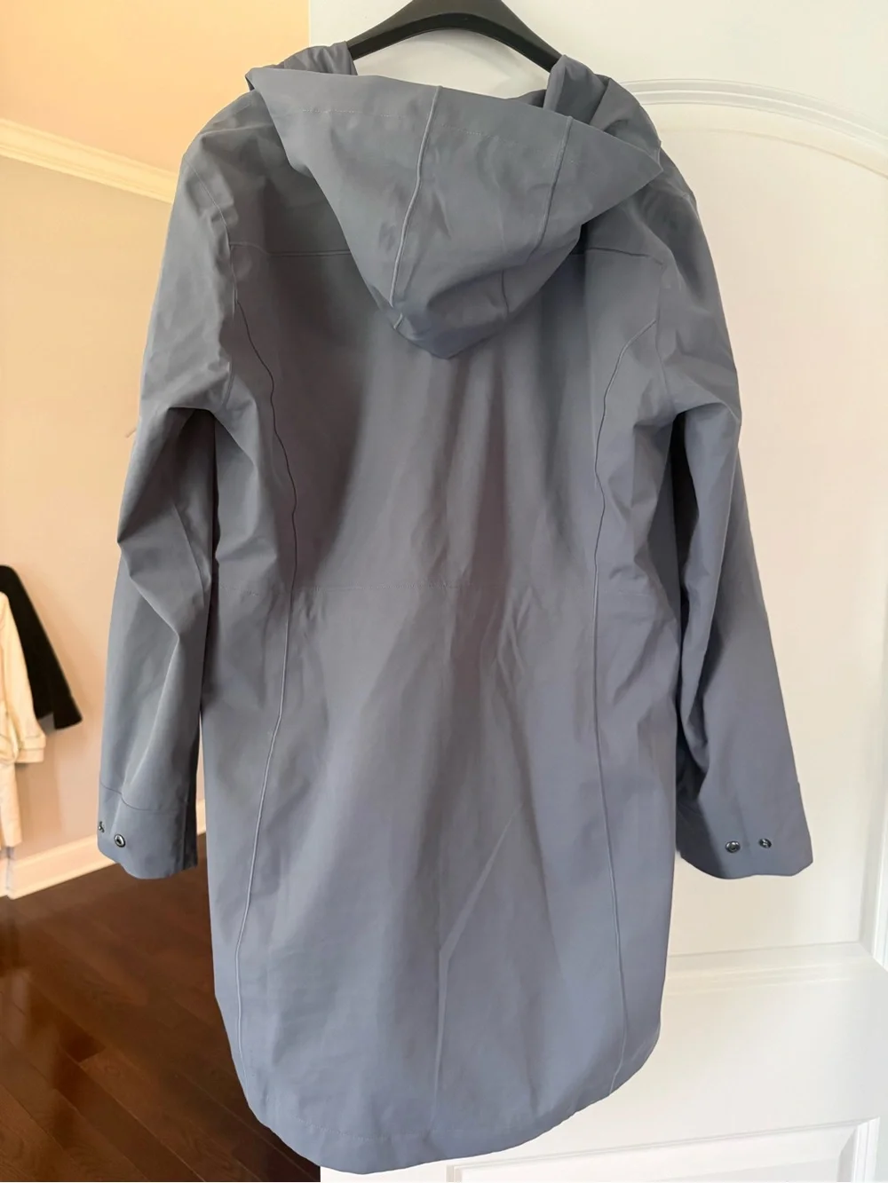 Athleta Slate Gray Hooded Rain Trench - Picture 7 of 8